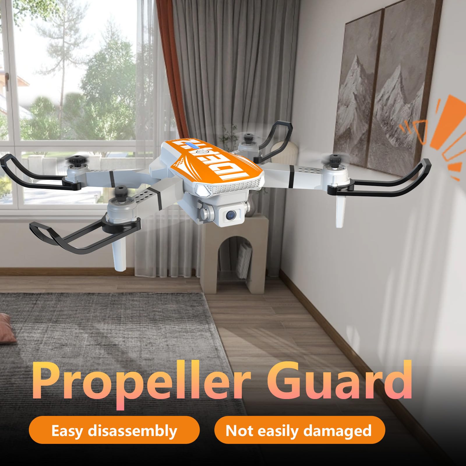 LE-IDEA Pieghevole Drone con Telecamera 1080P per Adulti, IDEA12 Mini Drone con Doppia Telecamera, Posizionamento Flusso Ottico, Modalità Senza Testa, RC Quadcopter per Principianti Adulti (Arancione)