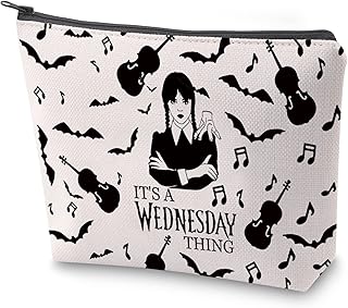 ZJXHPO Wednesday Cosmetic Bag Wednesday Addams Survival Kit It’s A Wednesday Thing Makeup Bag with Zipper Wednesday Merch (C-Wed Thing)