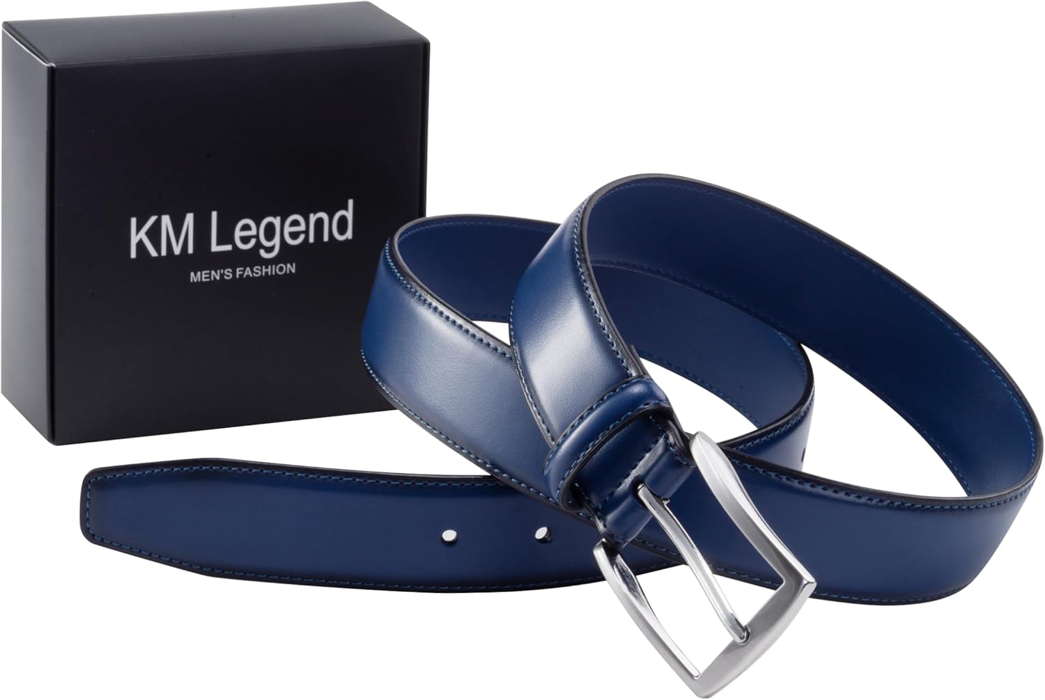 KM Legend Mens Leather Dress Belt for Work Business and Casual - Image 6