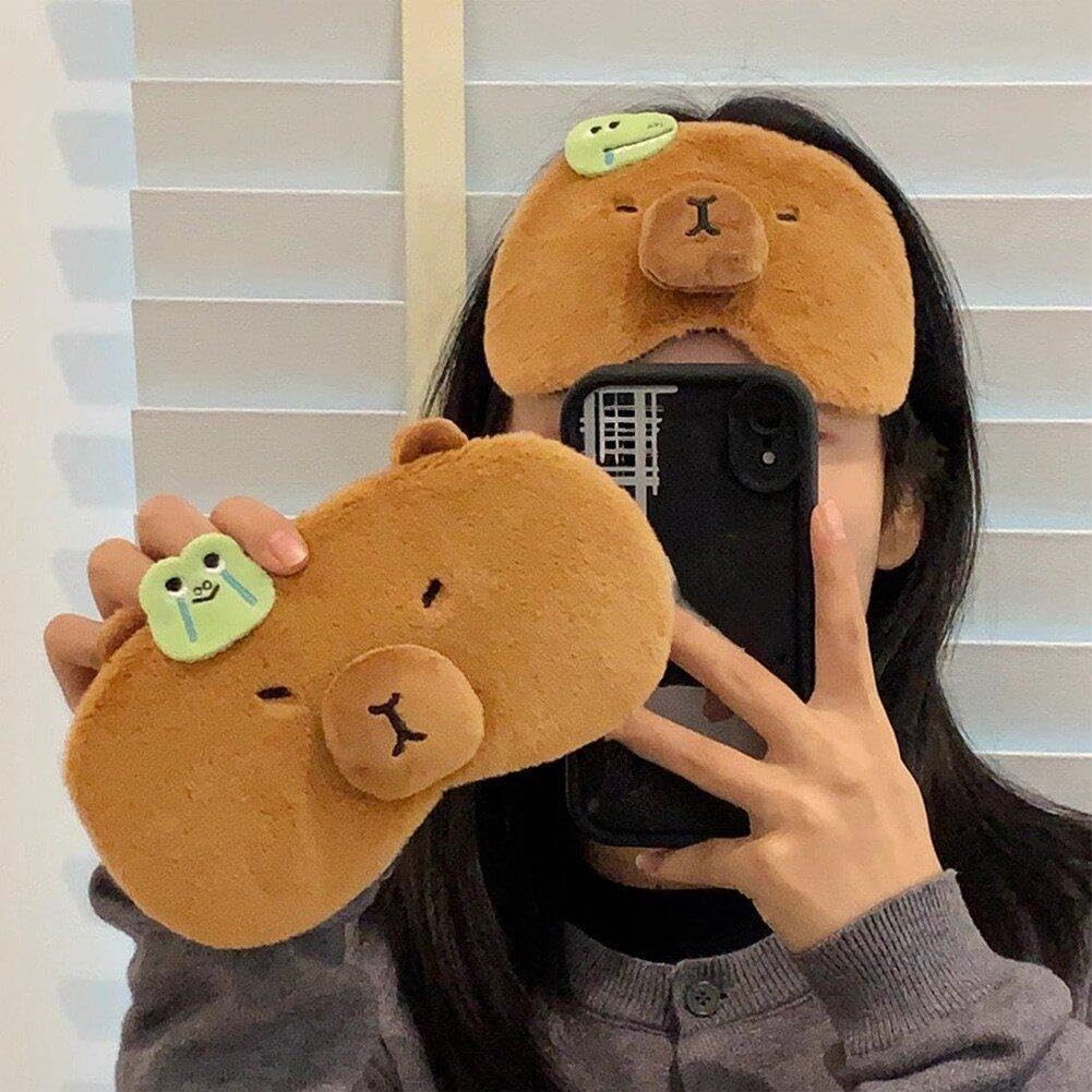 Capybara - Leuke Oogmasker Slaapmasker, Kinder Pluche Slaapmasker voor