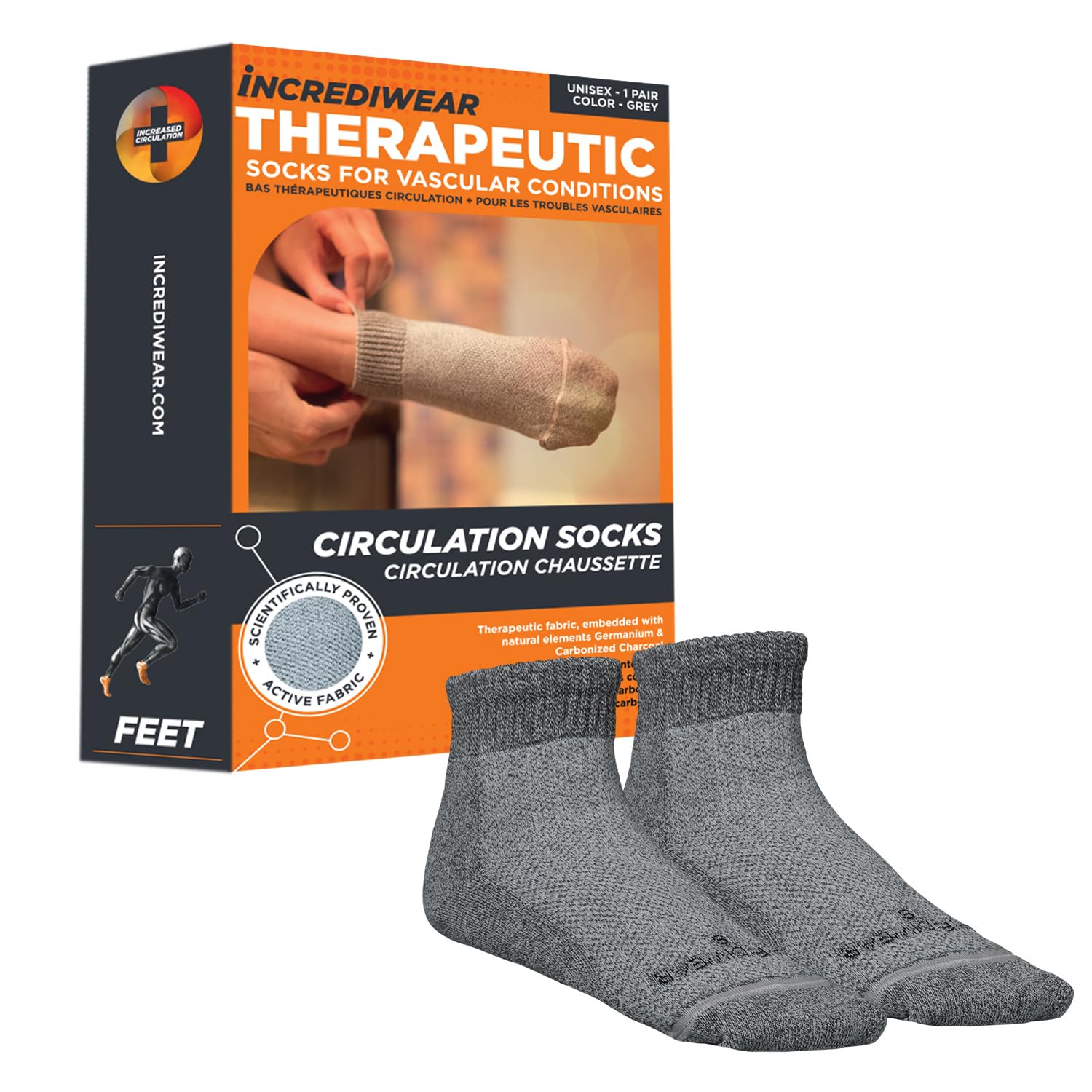 Circulation Socks – Blood Circulation Socks for Foot Circulation, Foot Support, and Reducing Joint Pain & Foot Pain, Everyday Low Ankle Socks for Women and Men (Grey, Large)