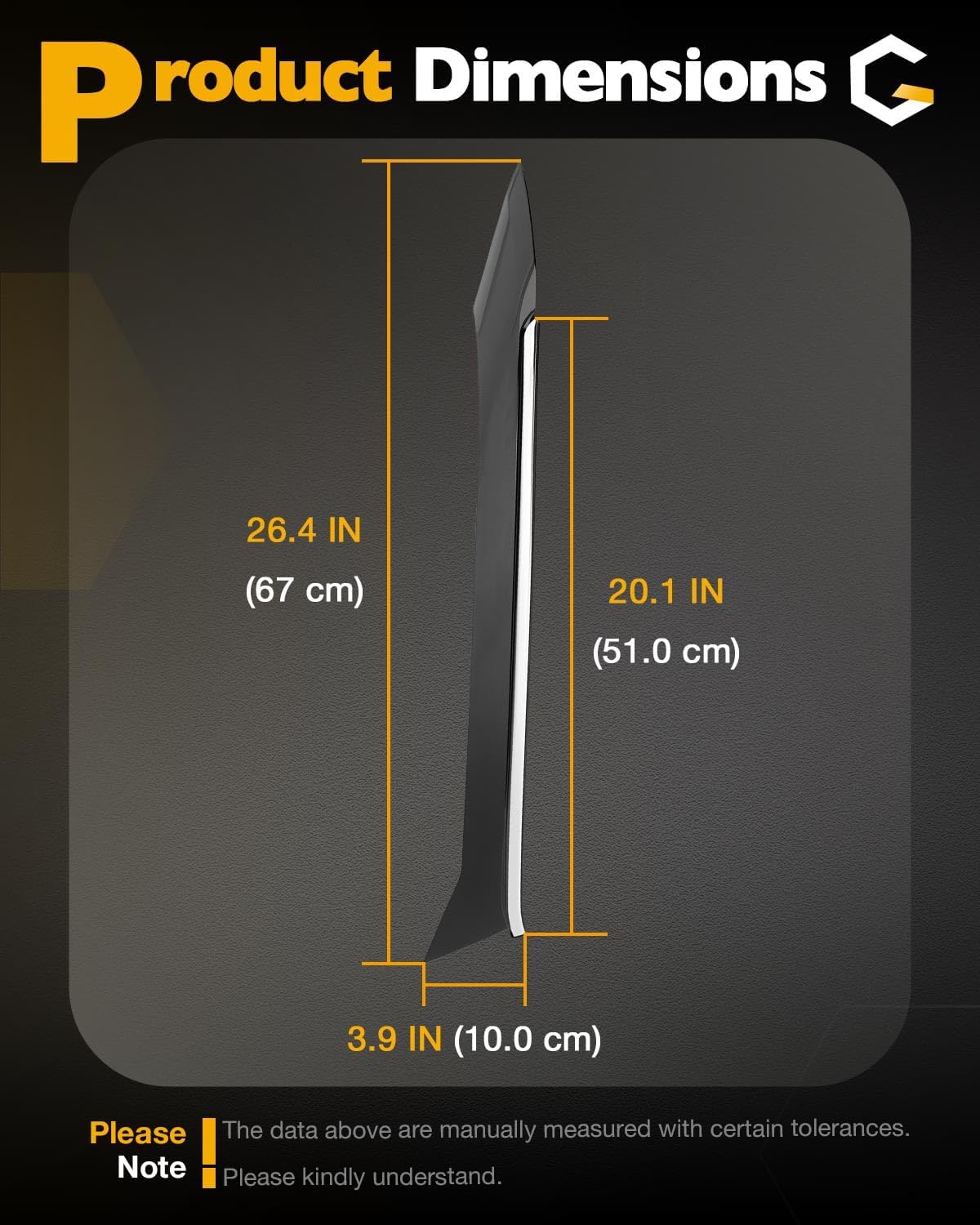 Rear Quarter Panel, Compatible with 2016-2021 Nissan Maxima, Left Driver & Right Passenger Side, Rear Door C-Pillar Exterior Molding, Outer Windshield Trim, Replace#78873-4RA0A 78872-9DD0A 78873-9DD0B