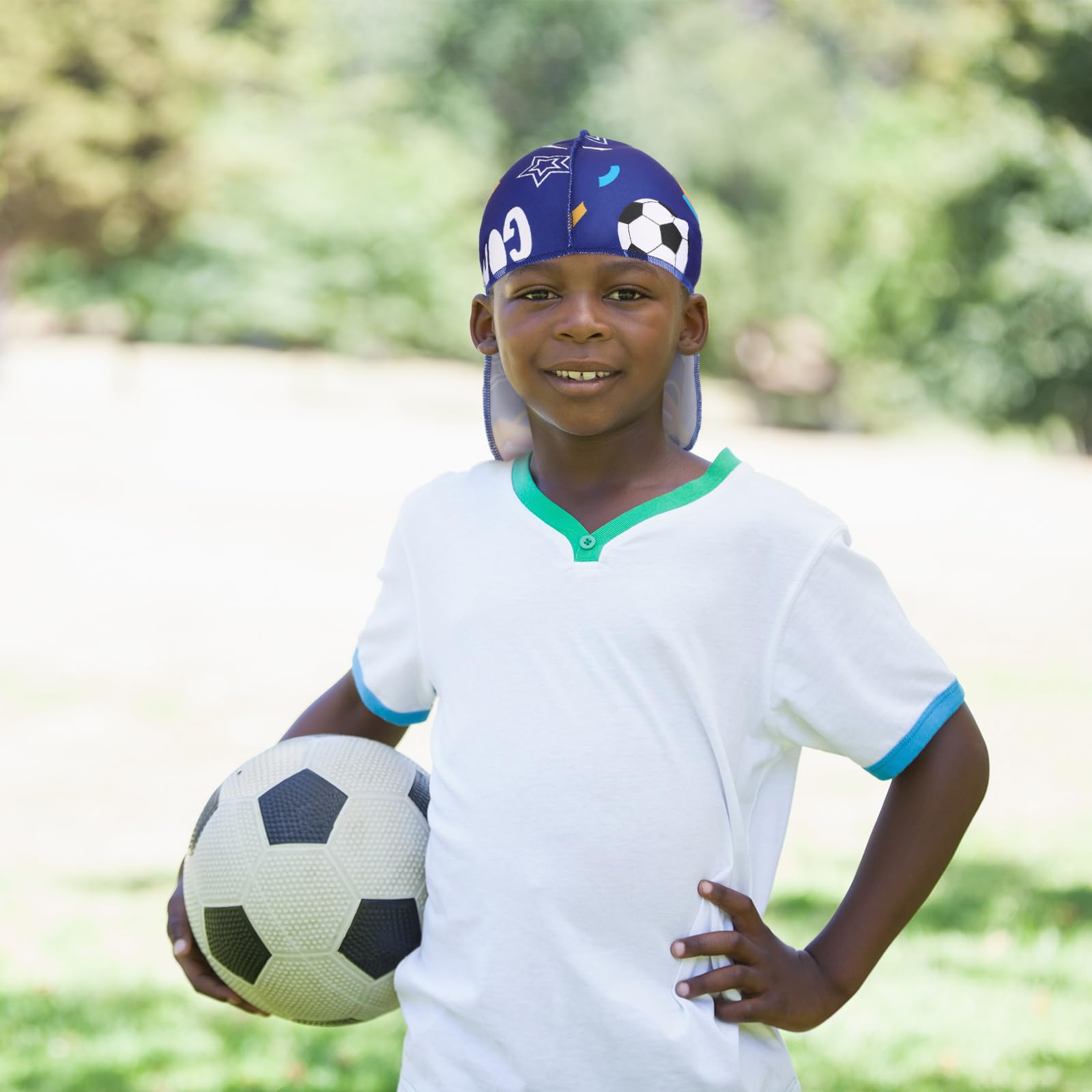 Leumoi 8 Stück seidige Durags für Jungen, Sportball-Thema, langer Schwanz, Satin-Headwrap für Babys, Kleinkinder, Kinder, Nicht spezifisch angegeben, 1 Count (Pack of 8)