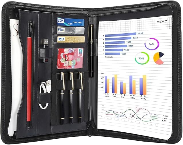 Leathario Leather Folder Business Conference A4 Portfolio Folder Padfolio Noted Case for Work School Visit The Leathario Store