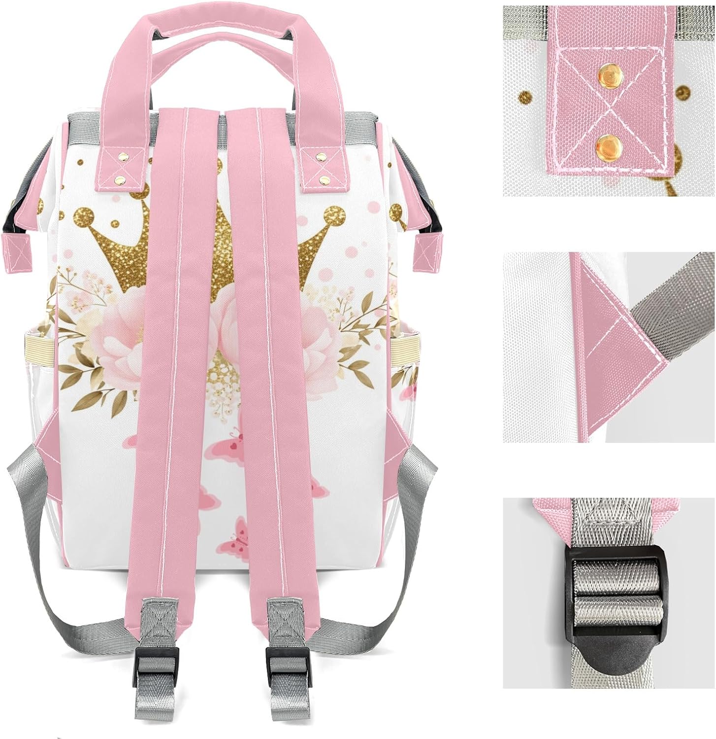 zaaprintblanket Custom Beautiful Blossom Diaper Bag Backpack with Name Personalized Nappy Baby Bag for Women Mommy Girl Gift