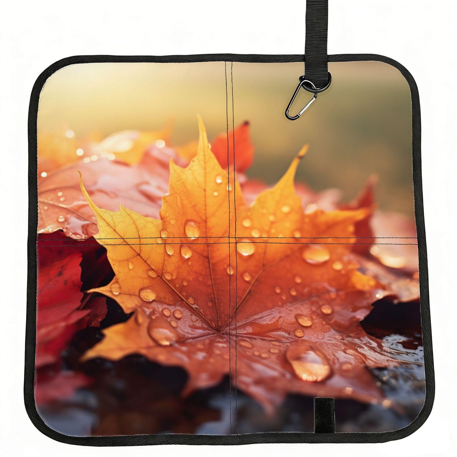 YGLHBDPBF Red leaf flowers Print Camping seat cushion,Foldable Sitting Pads,Save Backpack Space for Hiking