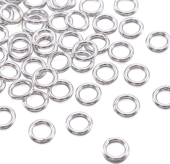 Pandahall 50pcs 925 Sterling Silver Soldered Closed Loop