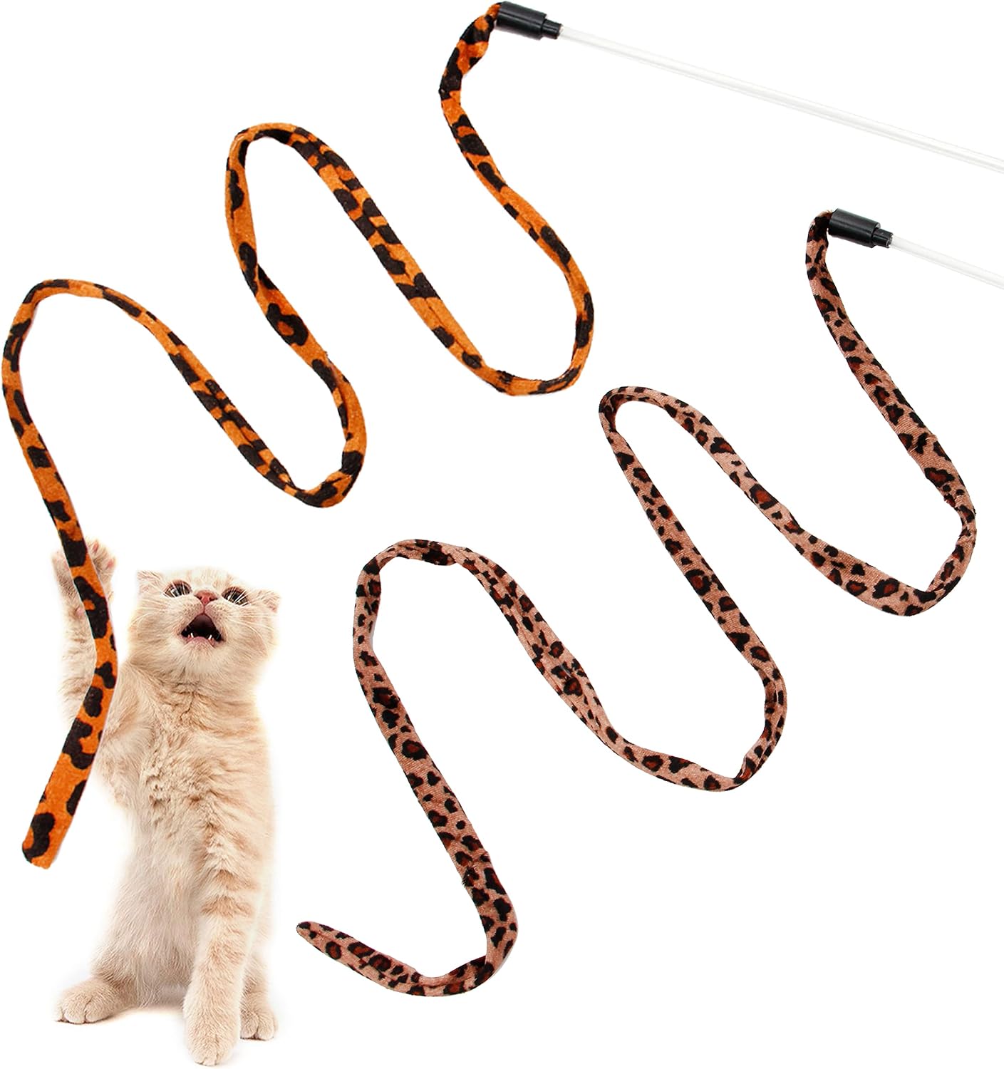 Youngever 2 Pieces Cat Toys Teasing Toy, Interactive Teaser Wand Toy Kitten Cat Having Fun Exerciser Playing