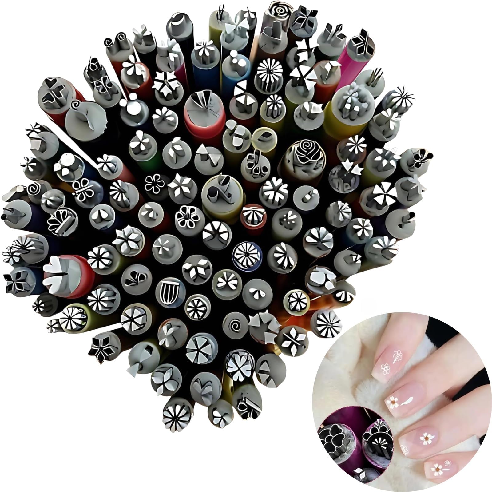 15PCS Nail Art Design Stamp Pen Set for DIY Graffiti Dotting and Flower Making