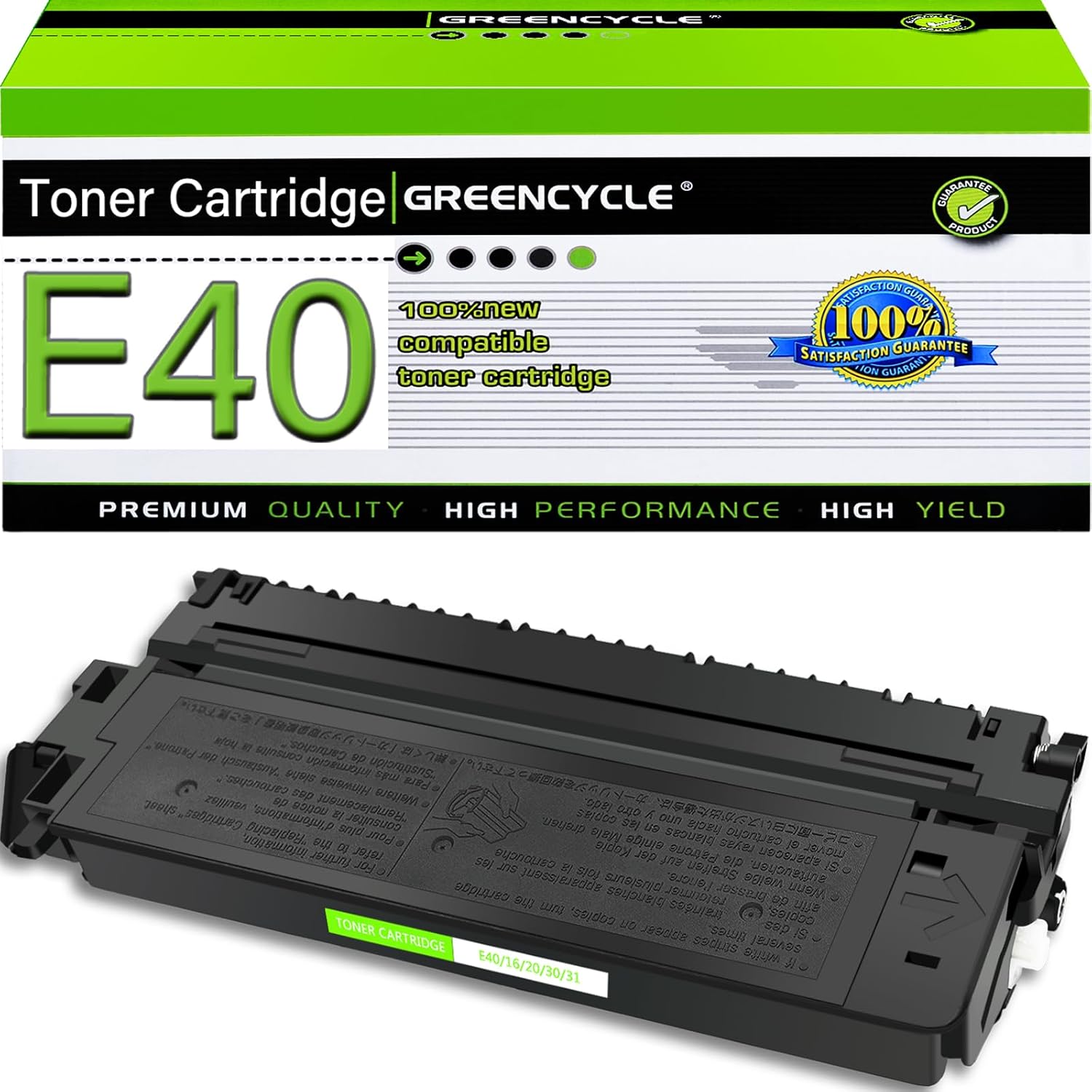 greencycle Compatible 1491A002AA Toner Cartridge Replacement for Canon E40/E20/E10/E16/E31 PC160 PC170 PC310 PC320 PC700 PC710 Printer ( Black, 1PK )