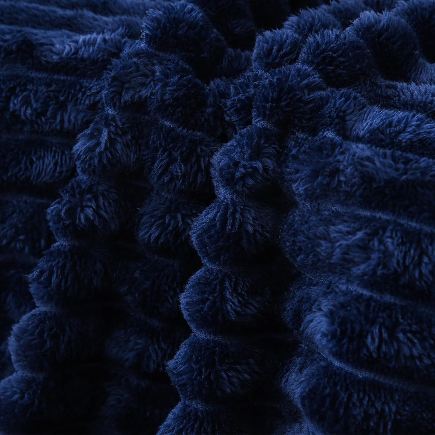 Navy Blue Fleece Throw Blanket 50”×60” for Couch Sofa Bed,Super Soft Cozy Plush Microfiber Flannel Blanket with Stripes Design Lightweight for Adults,Woman,Girls - Image 5