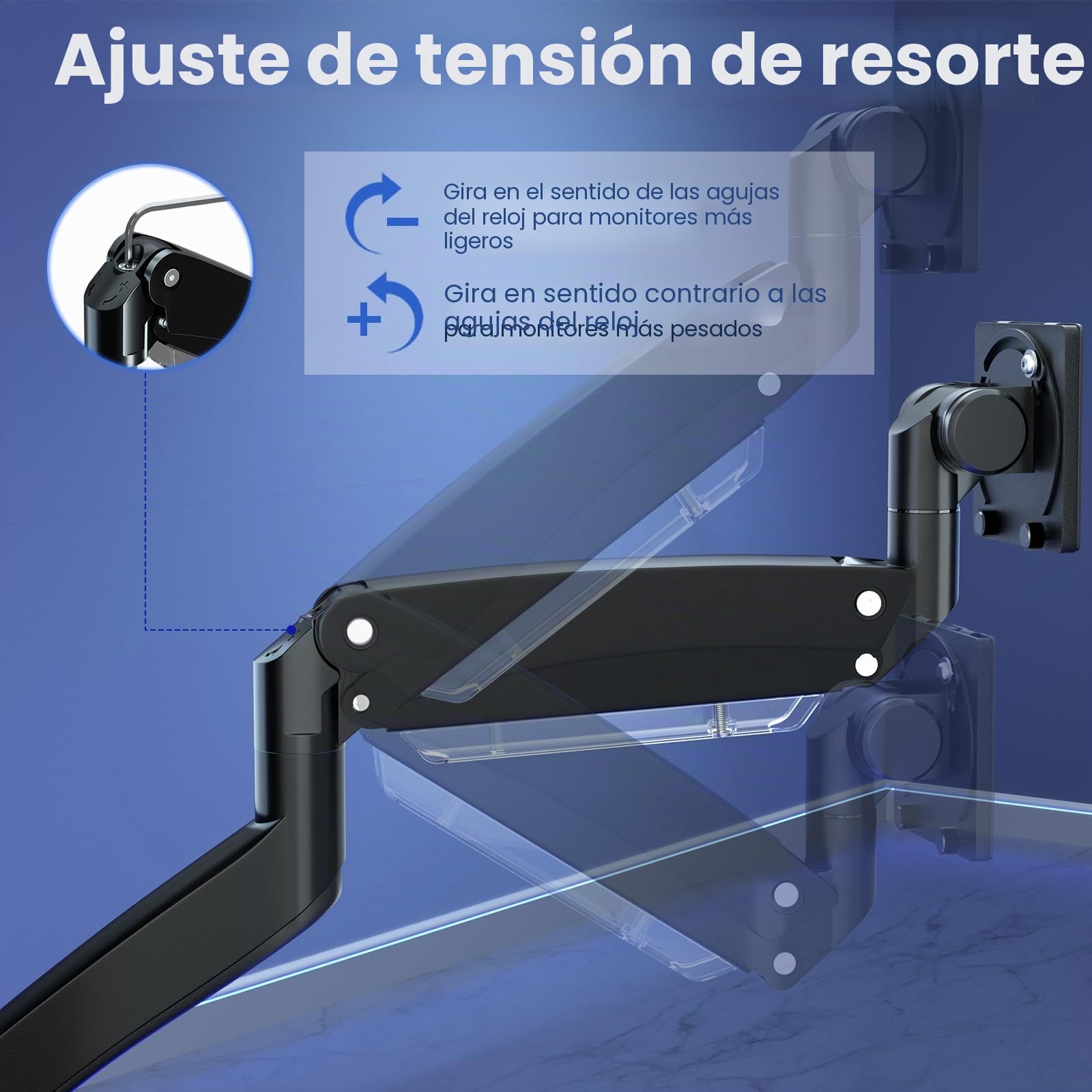 PUTORSEN Soporte Monitor 22-57 Pulgadas Brazo 27kg VESA 200x200