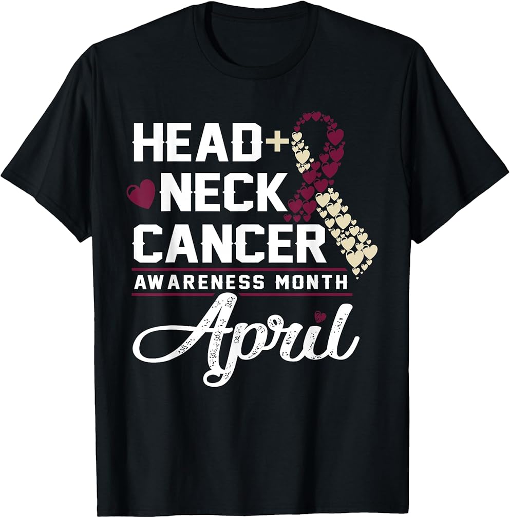 Head And Neck Cancer Awareness T-Shirts Ribbon Month April T-Shirt
