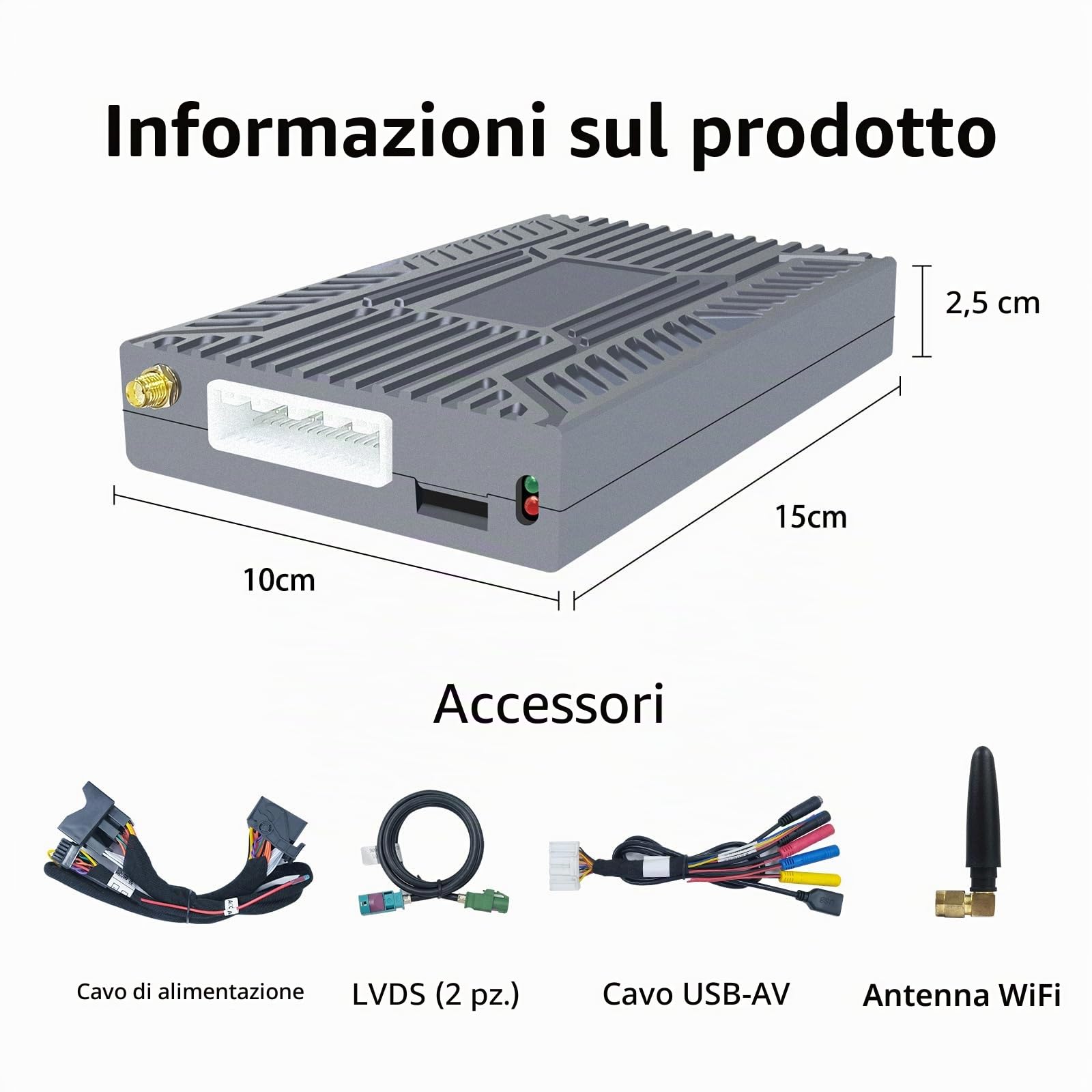 Decoder Box CarPlay per VW Seat Skoda MIB2 con Android Auto e Navigazione | Compatibile con Tiguan Lamando Magotan Teramont Phideon controllo sterzo Bluetooth GPS e sistema originale senza perdita