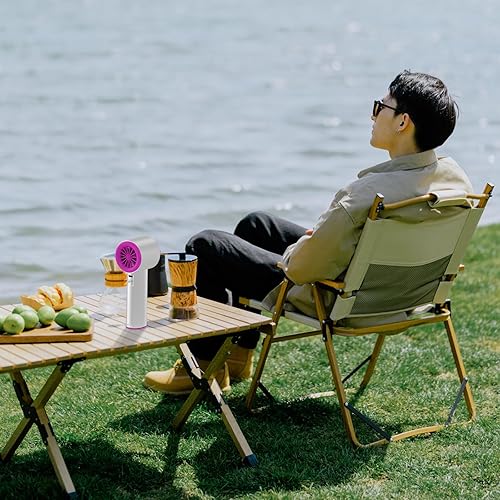 Miniatura 8 de Ventilador de mano portátil, velocidad (1-100) turbo personal ajustable, ventilador de refrigeración recargable de batería de 4000 mAh, pantalla