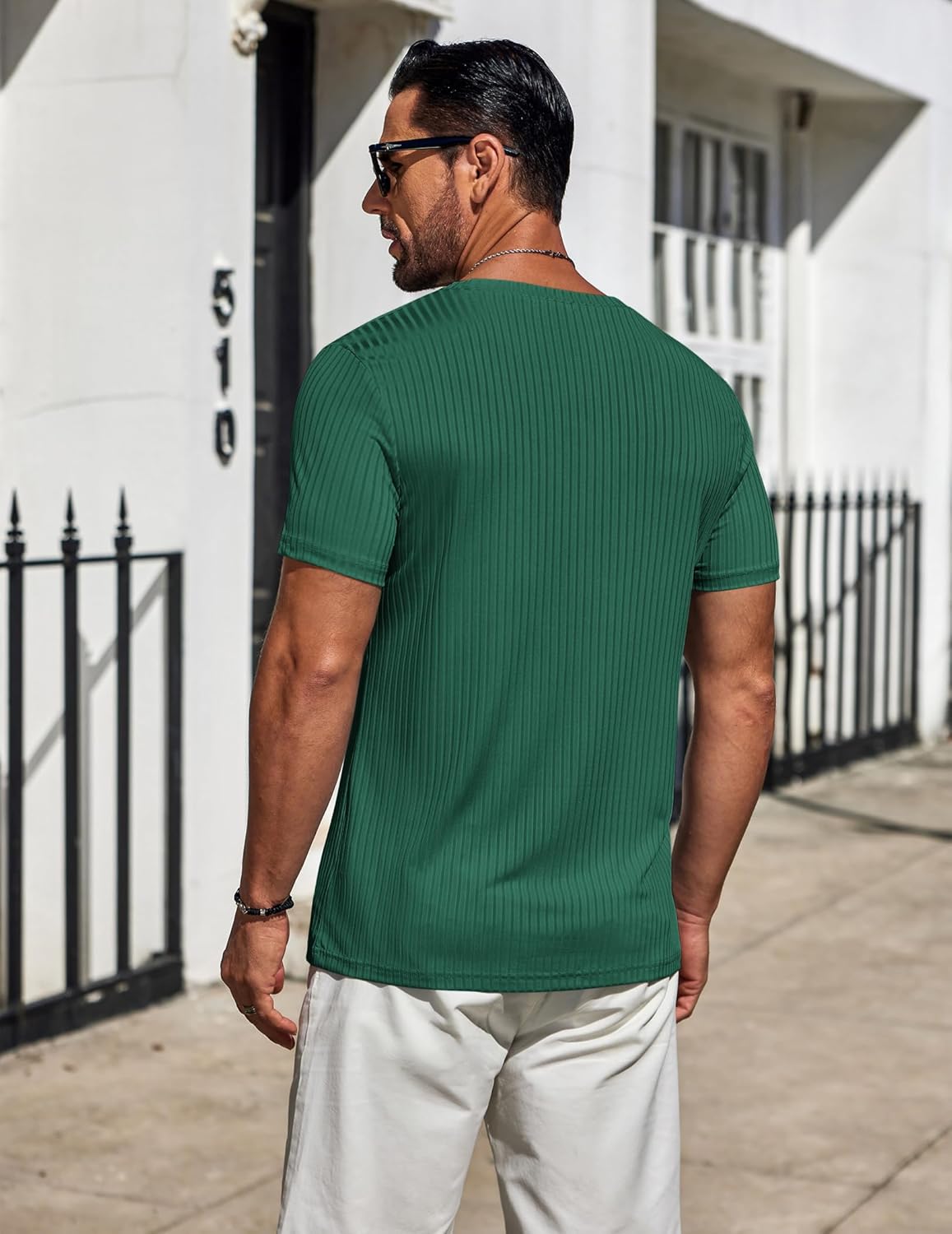 COOFANDY Mens T-Shirts Short Sleeve Plain Tshirts Casual Crew Neck Basic T Shirt Soft Cooling Fitted Stretch Tee Shirts - Image 5