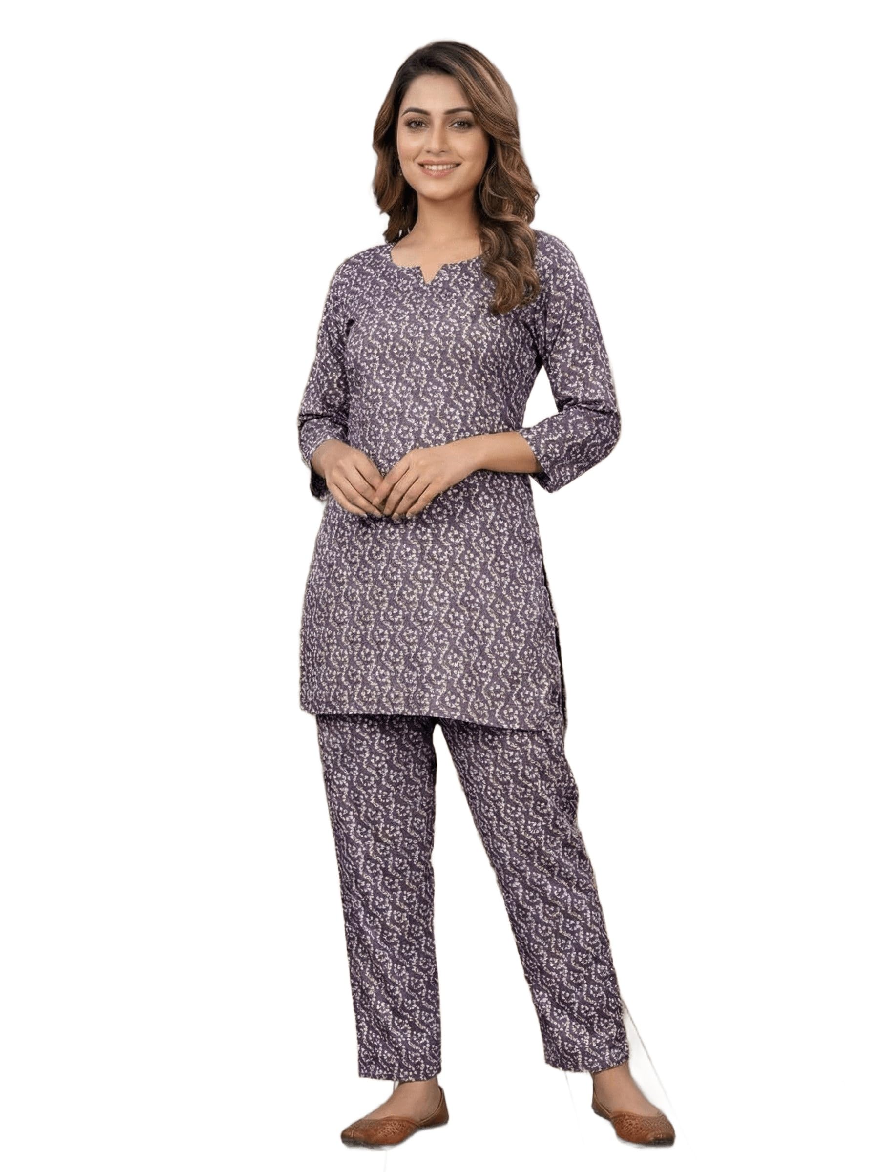MSRETAILWomen Floral Tunic Pant and Coat Co OrdSet |Stylish Three Piece Ethnic Ensemble for Casual and FestiveWear | Purple Xl-image-26