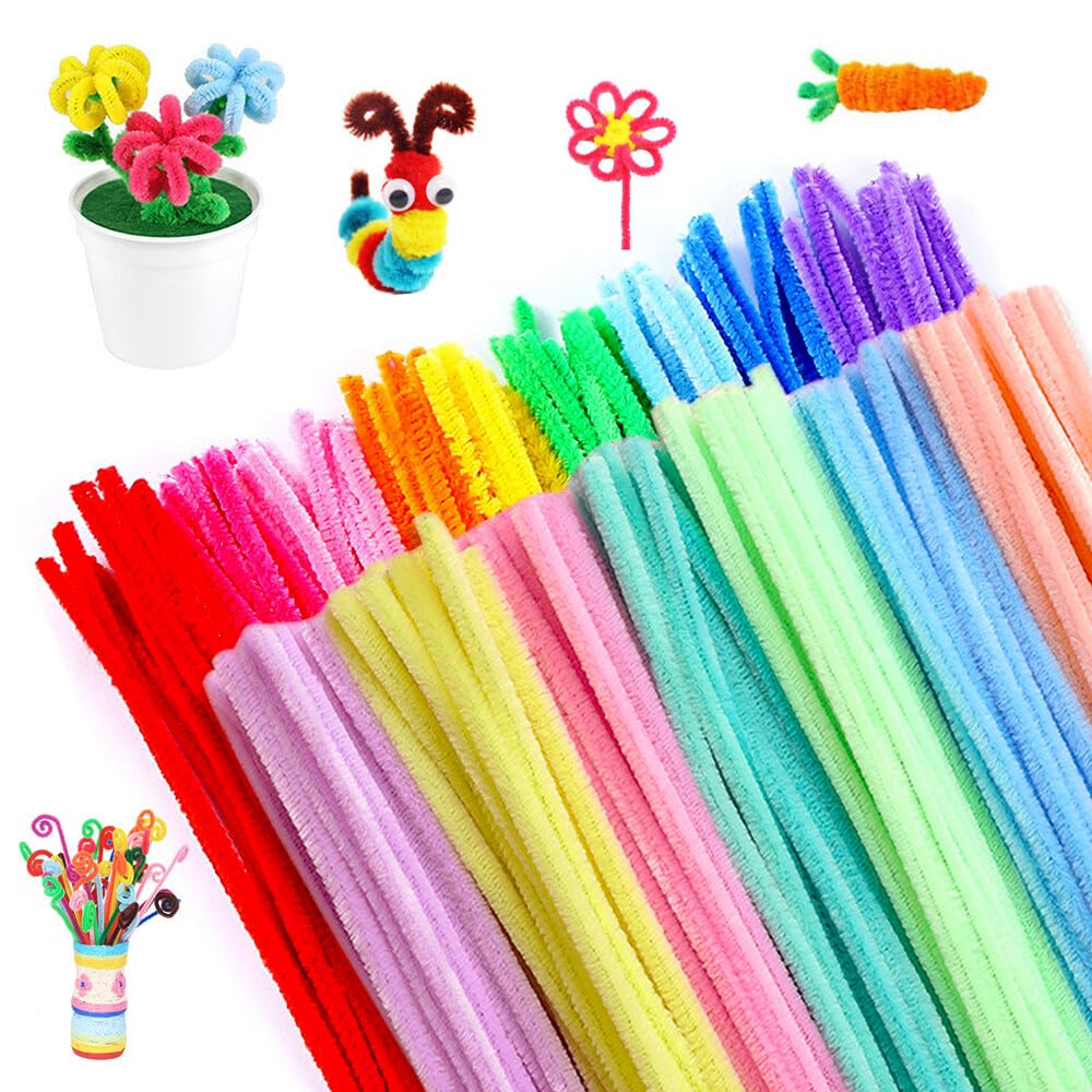 Tyqour 200 Stück Pfeifenreiniger In 7 Macaron-Farben - Chenilledraht Für Bastelprojekte 30cm