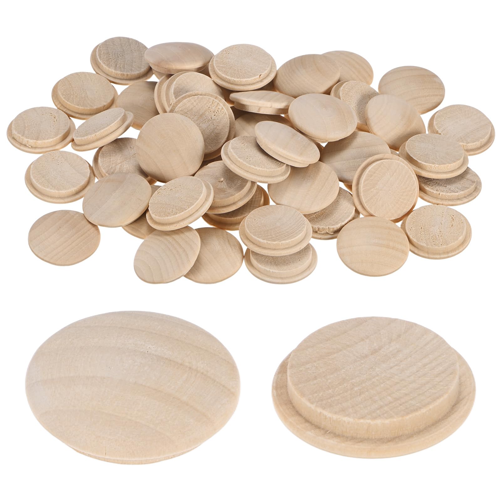 M METERXITY 50-Pack Wood Plugs for Screw Holes 30 x 25mm Beech Button Wood Top Plugs for Furniture/Stair/Chair/Craft