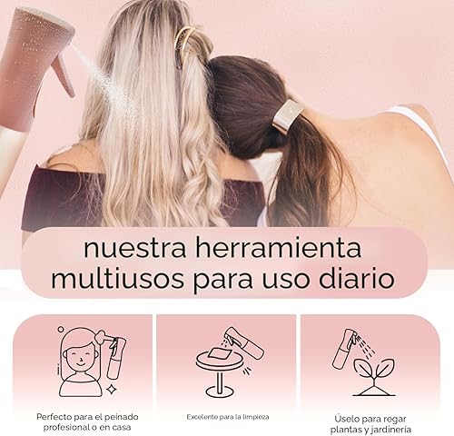 Miniatura 6 de Kitsch - Atomizador para cabello, bruma ultrafina para peinados, barberías, limpieza y plantas, atomizador versátil de 5 onzas hecho de plástico
