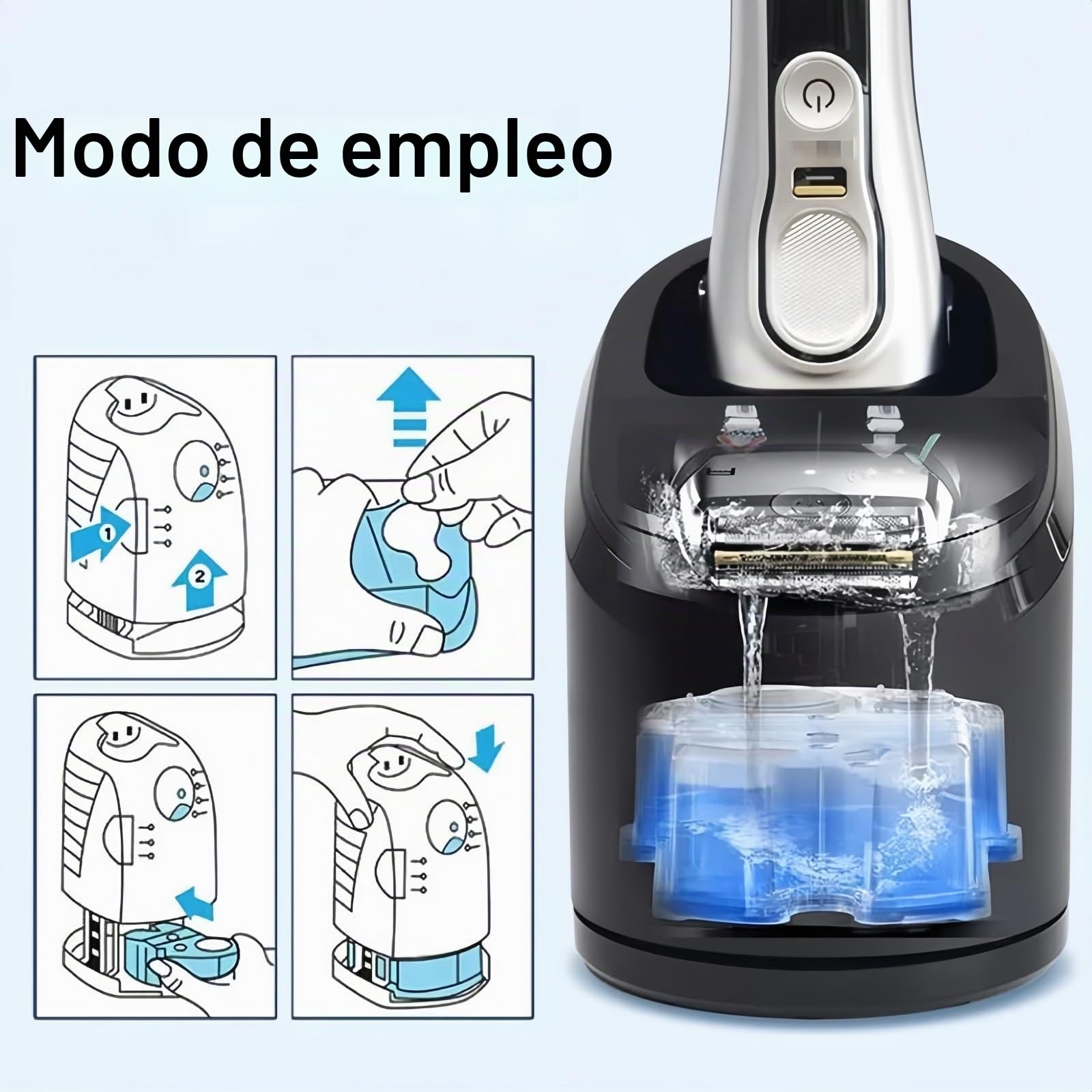 Compatible For Braun Clean & Renew Refill Cartridges CCR, Limpia Su Afeitadora Para Una Higiene Óptima, Elimina Las Partículas Residuales De Vello Y Piel, Aroma A Limón, (paquete De 2 O Paquete De 4)(