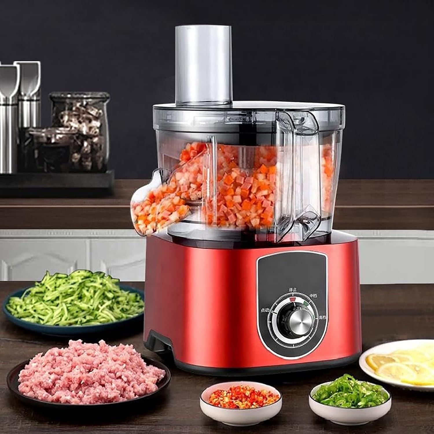 5L Electric Vegetable Dicer, Commercial Automatic Vegetable Dicer, Multifunctional Food Processor, Suitable for Restaurants and Canteens