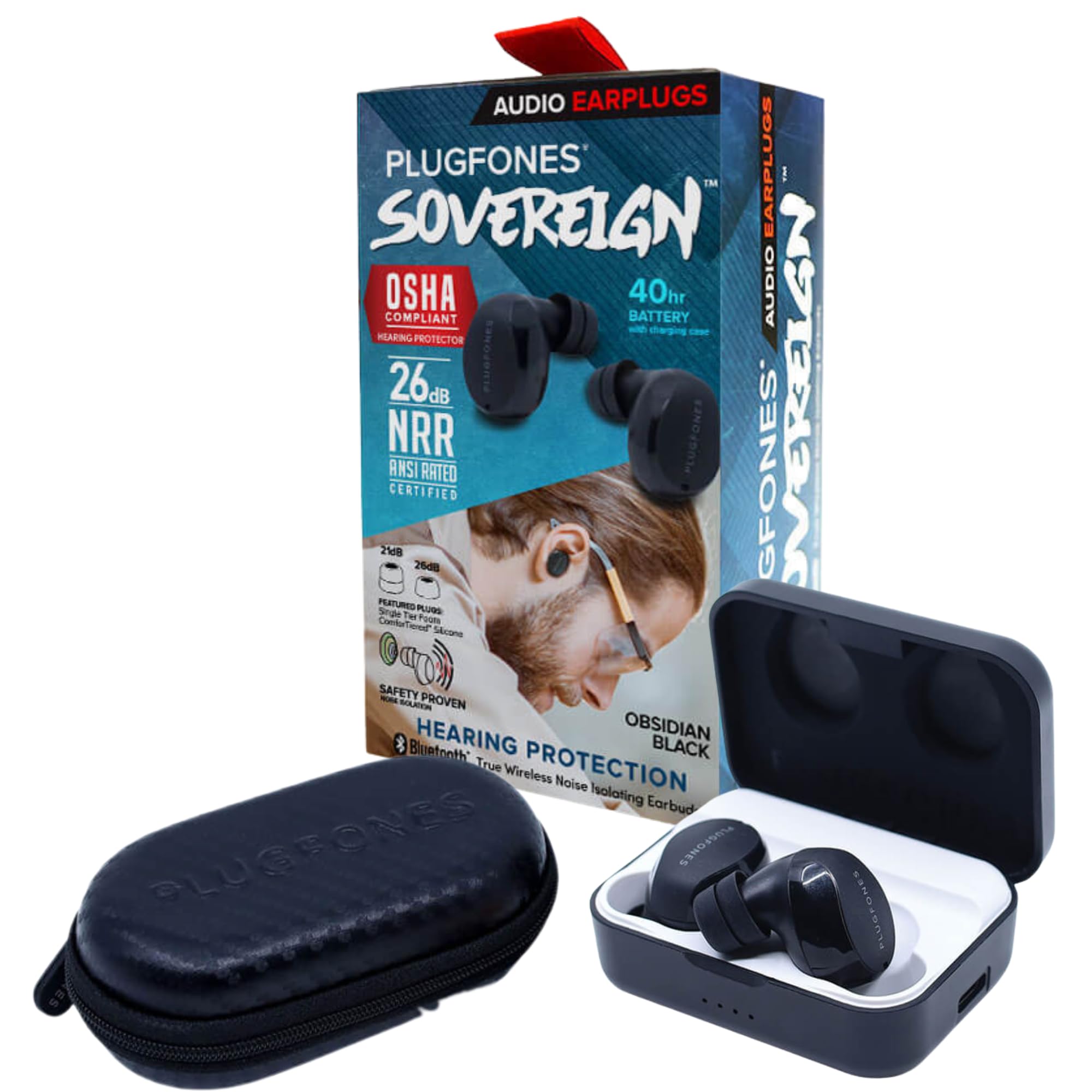 bluetooth earplugs with noise-isolating in-ear headphones