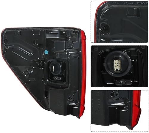 Miniatura 10 de WFLNHB Repalement de montaje de luz trasera izquierda para F150 2021-2023 lado del conductor trasera con lente roja de punto ciego lámpara de freno