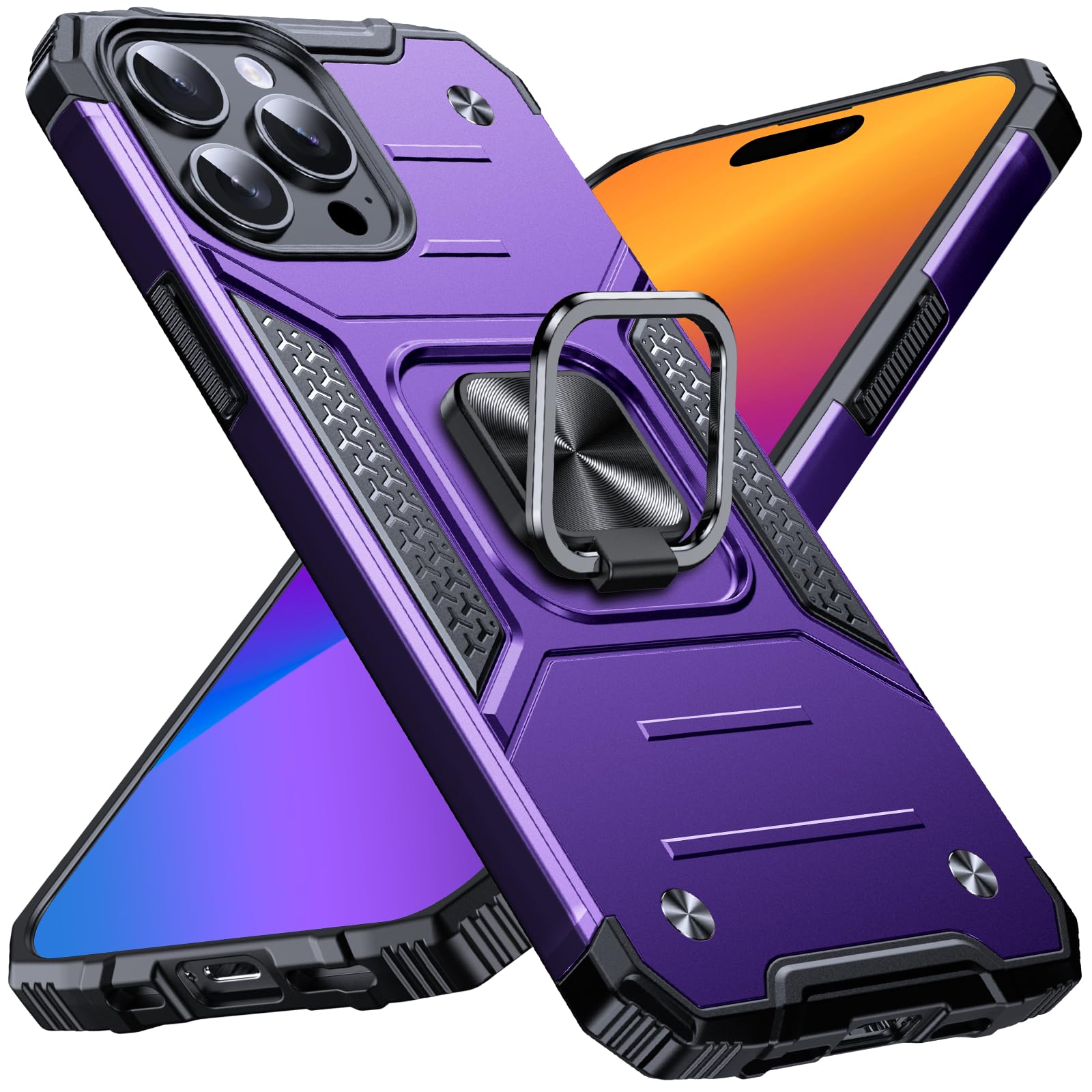 Protection bumper iPhone 15 Pro violet de qualité militaire antichoc - 8