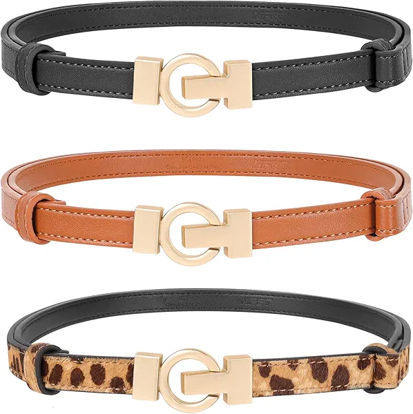 NPET Women Leather Belt for Jeans, Dresses, Fashion with Gold Buckle