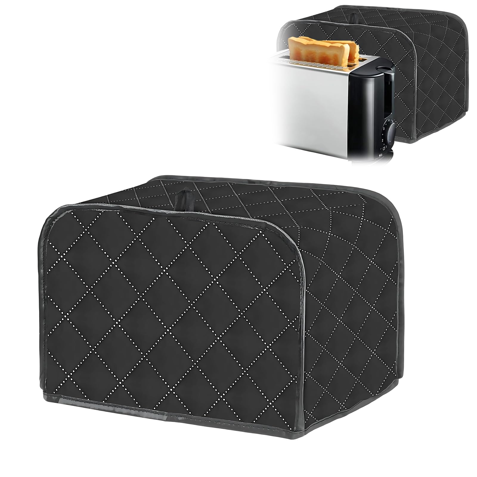 2-Slice Toaster Cover - Premium Canvas, Durable and Washable, Fits Standard Toasters, Protects from Dust, Dirt, and Scratches, 12 x 8 x 8 inches, Ideal for Kitchen Organization-image-42