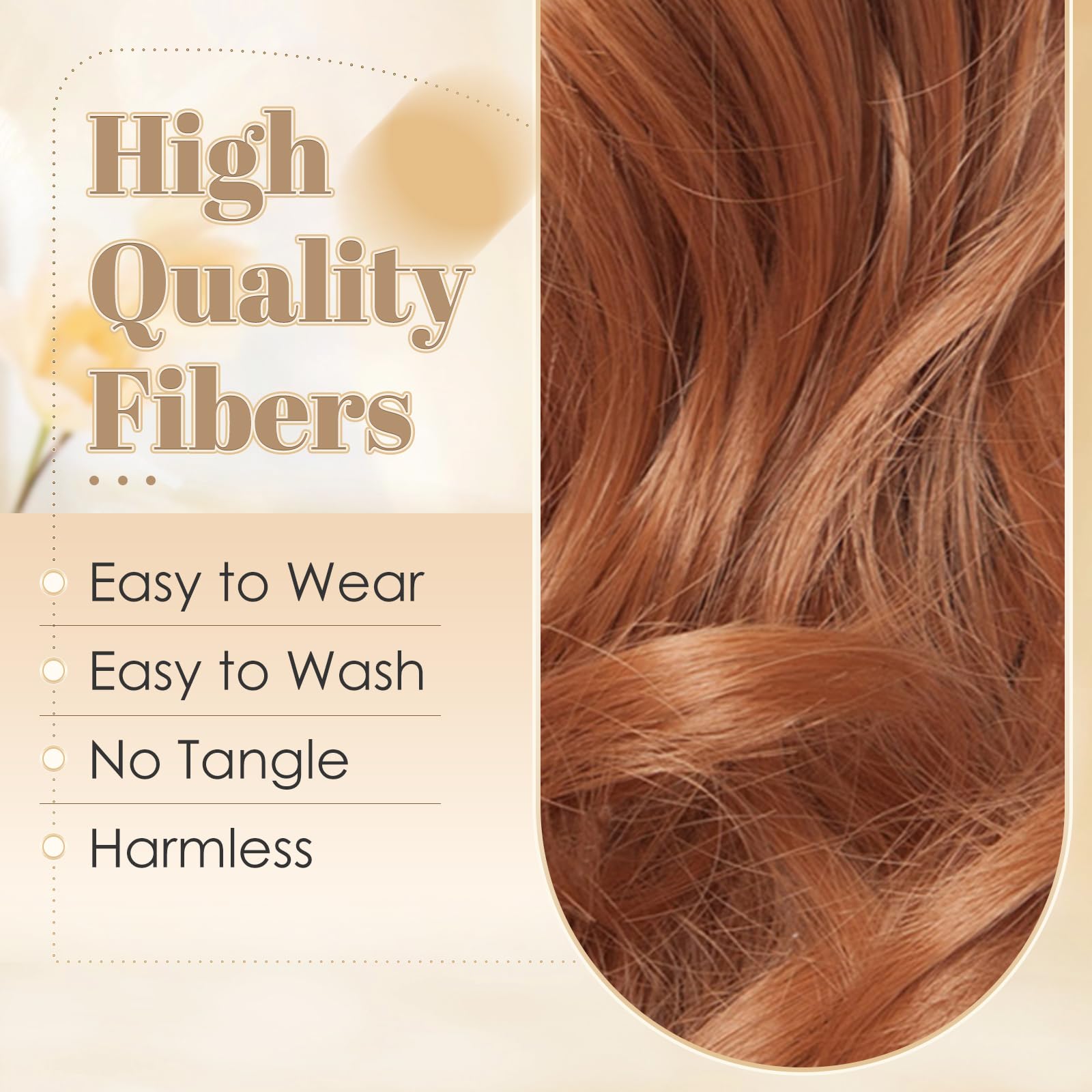 Benehair Claw Clip in Ponytail Hair Extensions 18 Inches Long Curly Wavy Ponytail Extensions Synthetic Ponytail Middle Brown Hair Pieces for Women(Middle Brown - Image 4
