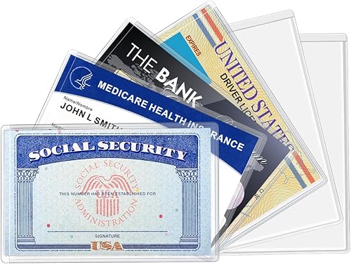 MaxGear Fundas protectoras para tarjetas de Medicare, 12 mil, de PVC transparente, resistentes al agua, fundas protectoras para tarjetas de Medicare