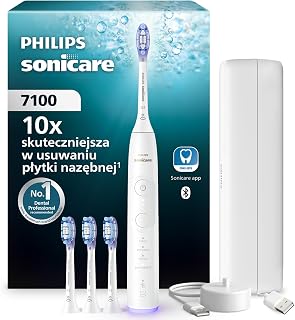 Elektryczna szczoteczka do zębów Philips Sonicare 7100, szczoteczka soniczna z aplikacją, 4 tryby szczotkowania i 3 poziomy intensywności, alert nacisku, kolor biały, HX7420/08 [Nowa technologia]