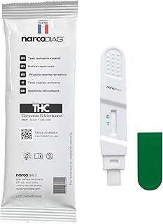 Test Antidrogue(THC) Salivation rapide - Dépistage des substances Rapide - Fabrication Française - Pour entreprise et particulier - Norme ISO 13485 (1)