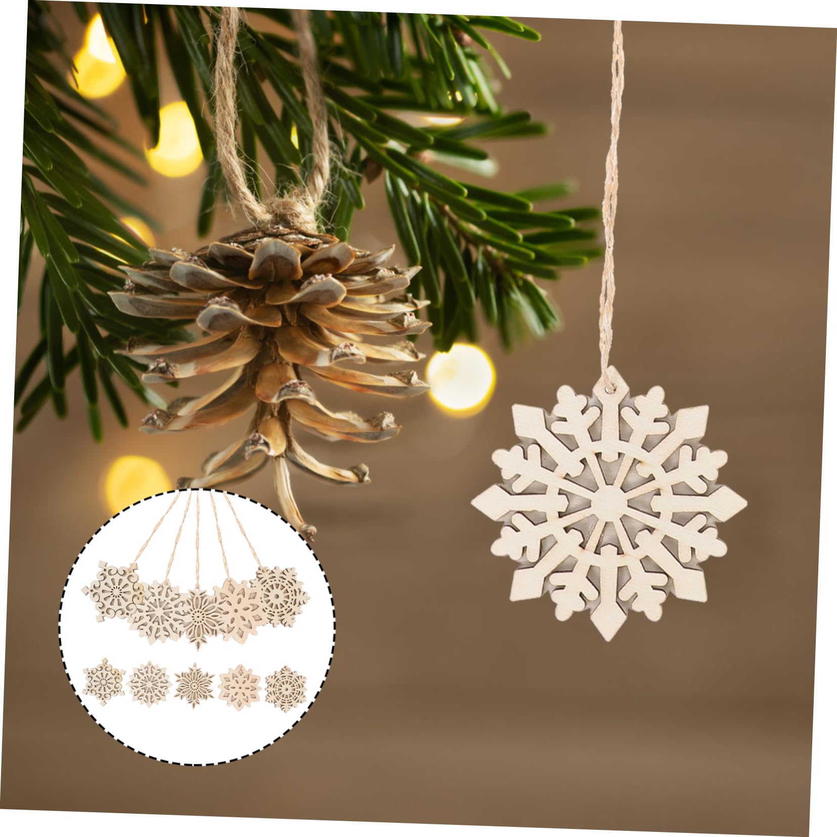 Tofficu 5 Juegos Decoración Navideña De Madera Espacios En Arbol De Navidad Colgando Decoraciones Del Árbol De Navidad Colgante Pósters Puerta Cuerda De 10 Uds * 5