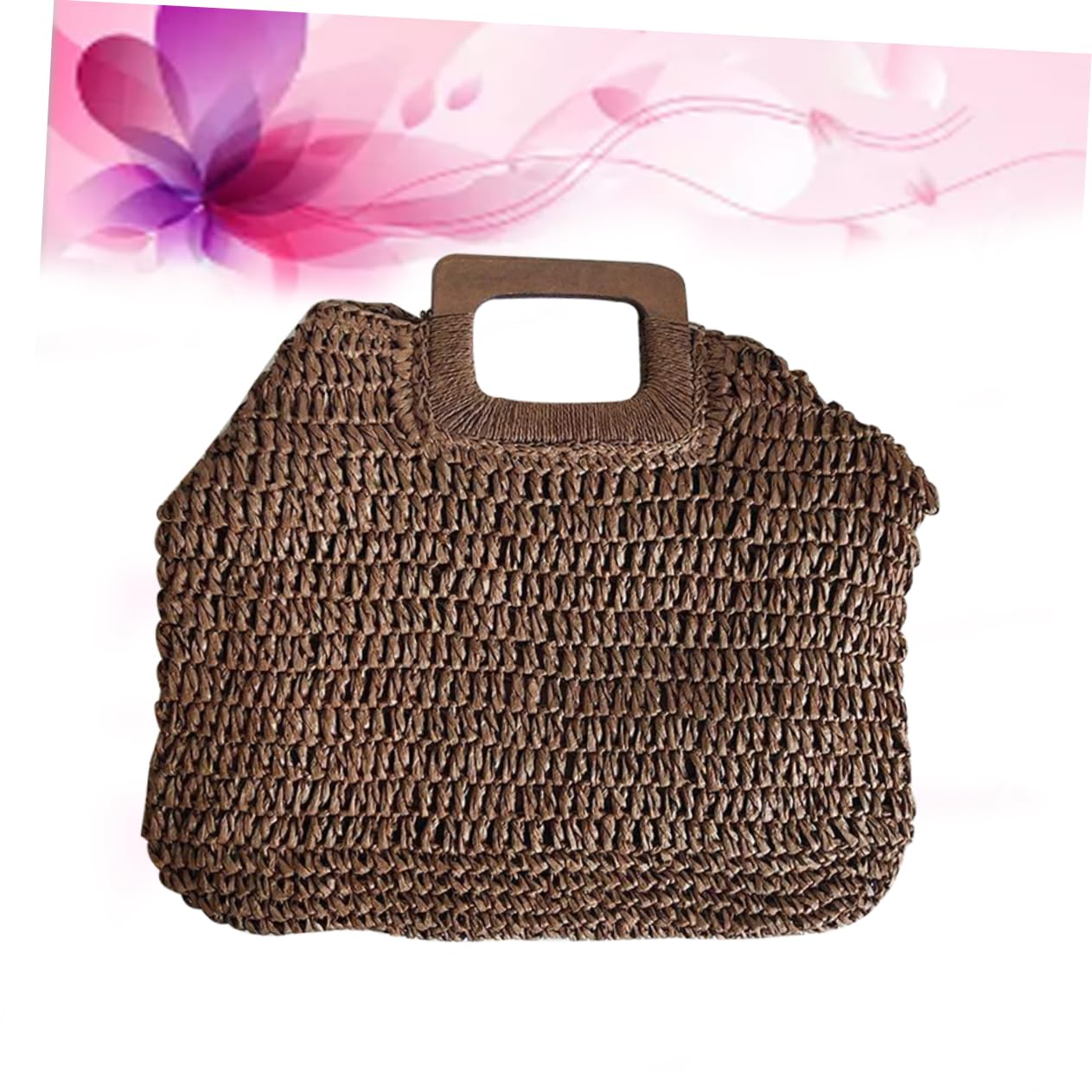 Beavorty Bolso de playa bolsos de vacaciones Mujeres de bolsos de bolsa de verano bolsos de verano de bolso de bolso tejido de moda bolsa de playa de verano para mujer Beige