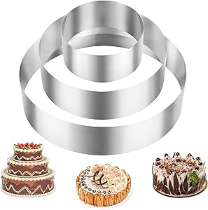 Tiamu 10 stuks ronde taartringen gaten roestvrij staal fruit cake quiches cake mousse vorm, hittebestendig, geperforeerd, cakevorm, bakken, dessertring, gereedschap 10 cm