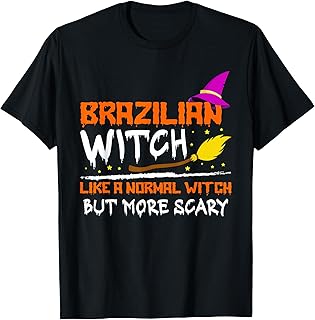 Brazilian Witch Scary Halloween Broom Witch T-Shirt