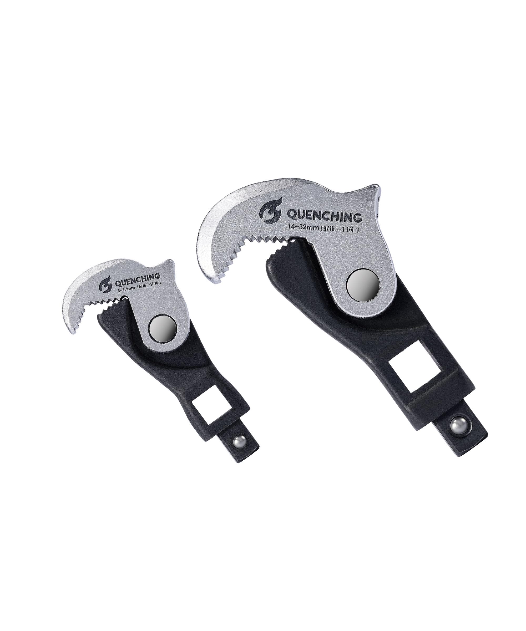 QUENCHING Juego de 2 mandíbulas de ajuste automático con resorte, juego de llaves de cuervo autoajustables, 5/16 a 1.1/4 pulgadas, 8 a 32 mm, llave ajustable