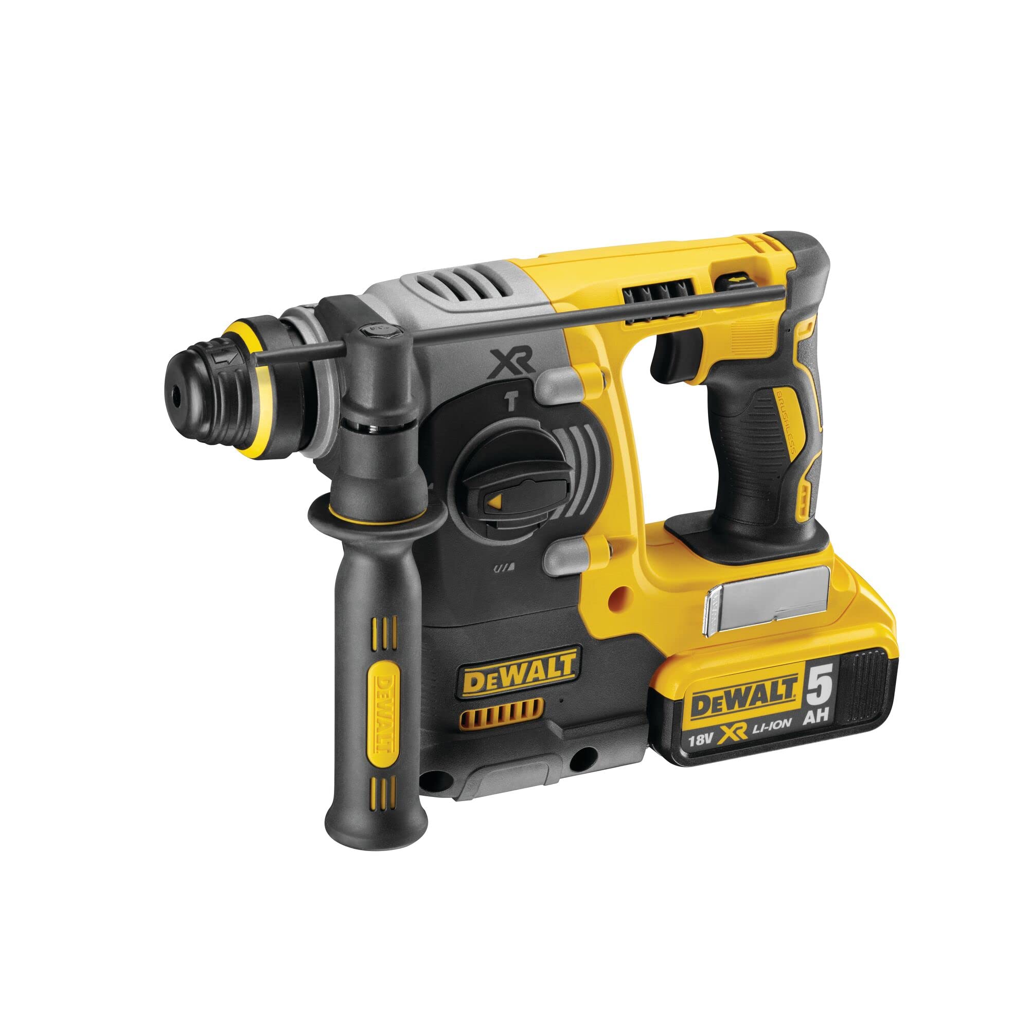 DEWALT Zestaw 3 narzędzi XR 18 V bezszczotkowa wiertarka kompaktowa wkrętarka, wkrętarka udarowa, dziurkacz SDS-Plus, XR 18 V 5 Ah Li-Ion, 3 baterie, 2 zestawy TSTAK DCK368P3T-QW