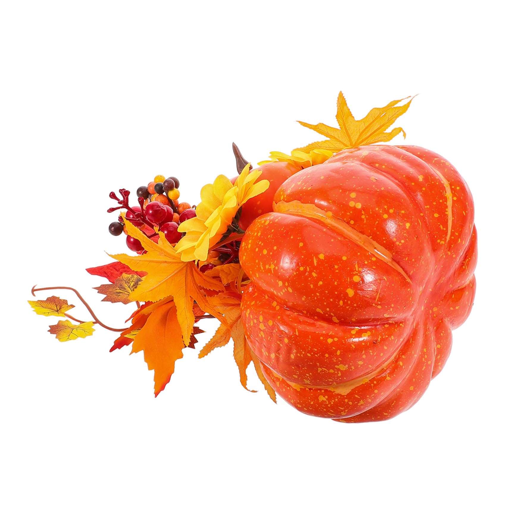 STOBAZA Decorazione Autunnale Zucca Finta Grande a Forma di Zucca Girasole Artificiale in Plastico Robusto e Salvaspazio per Festival di Autunno e Arredamento Casa