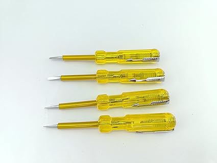 advancedestore Neon Bulb Tester Yellow(813), Corded_electric-(Package Includes-Pack of 4)