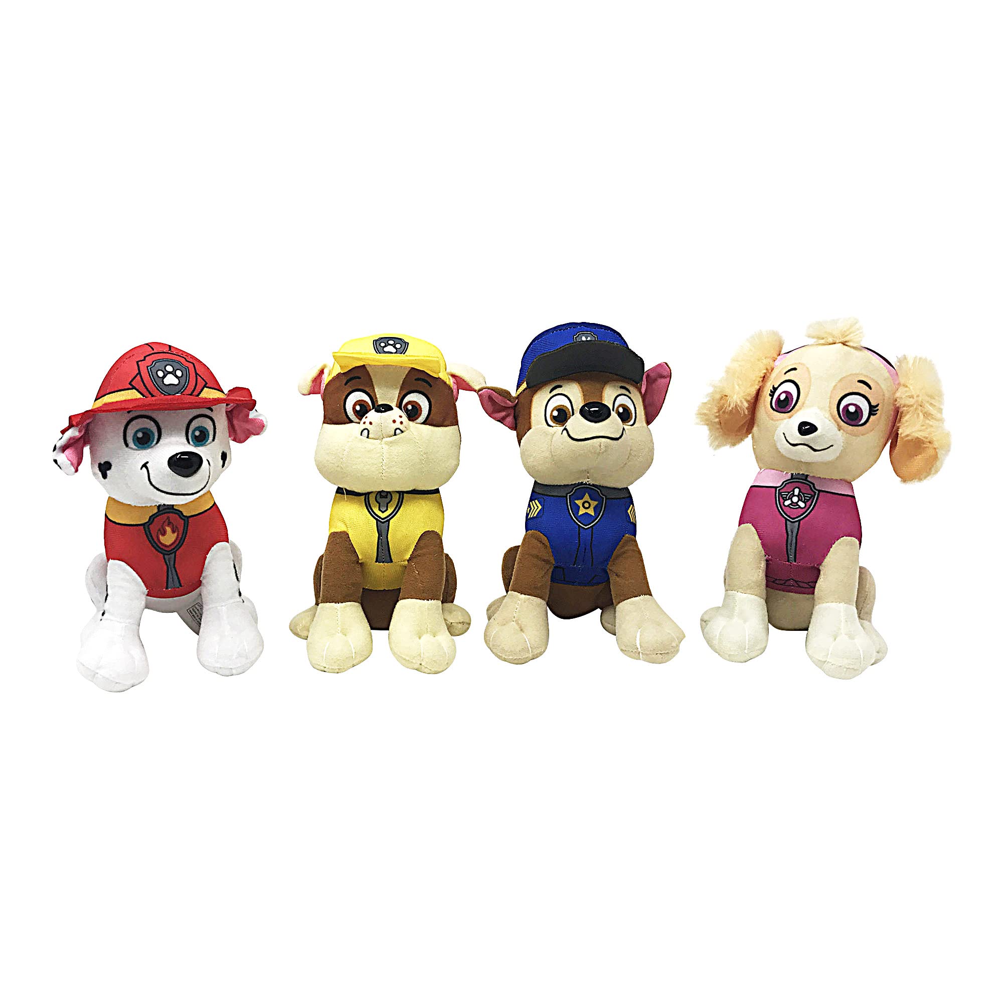 Nickelodeon Paw Patrol Plush Pup Pal 4 Pcs Character Plush Set Marshall Chase Rubble Skye 8" Plush Doll