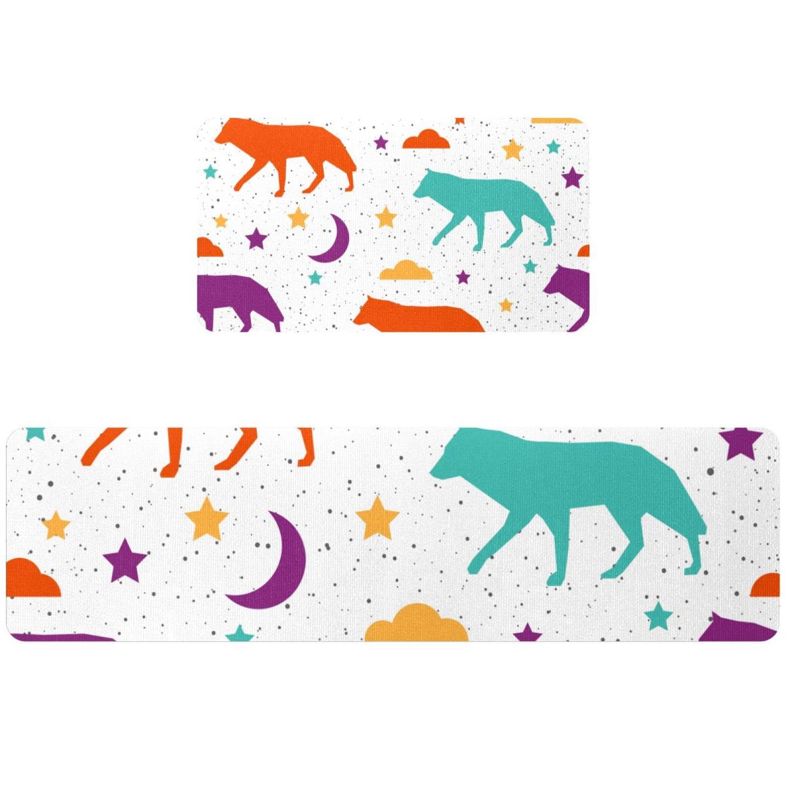 Alfombrillas de cocina de colores con base antideslizante y tejido absorbente
