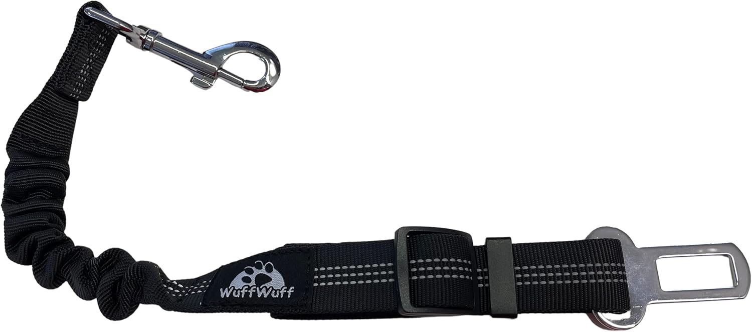 Wuff Wuff Dog Car Seat Belt Adjustable Safety Heavy Duty Elastic Lead Harness Amazon.co.uk