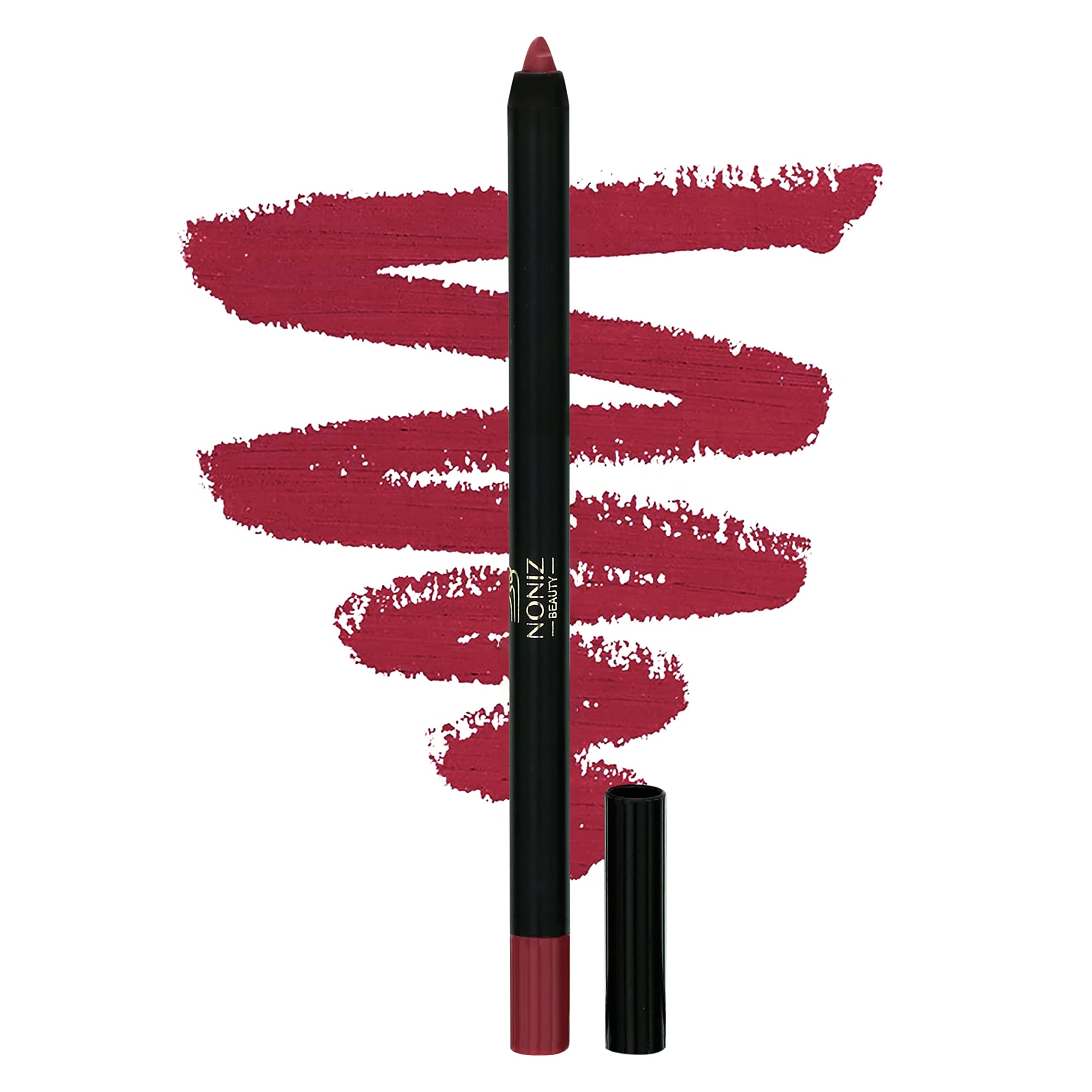 NONIZ Solid Lip liner Pencil - Matte Finish Makeup - Long Lasting Waterproof Highly Pigmented - Unique Lipliner Creamy Texture - Pomegranat