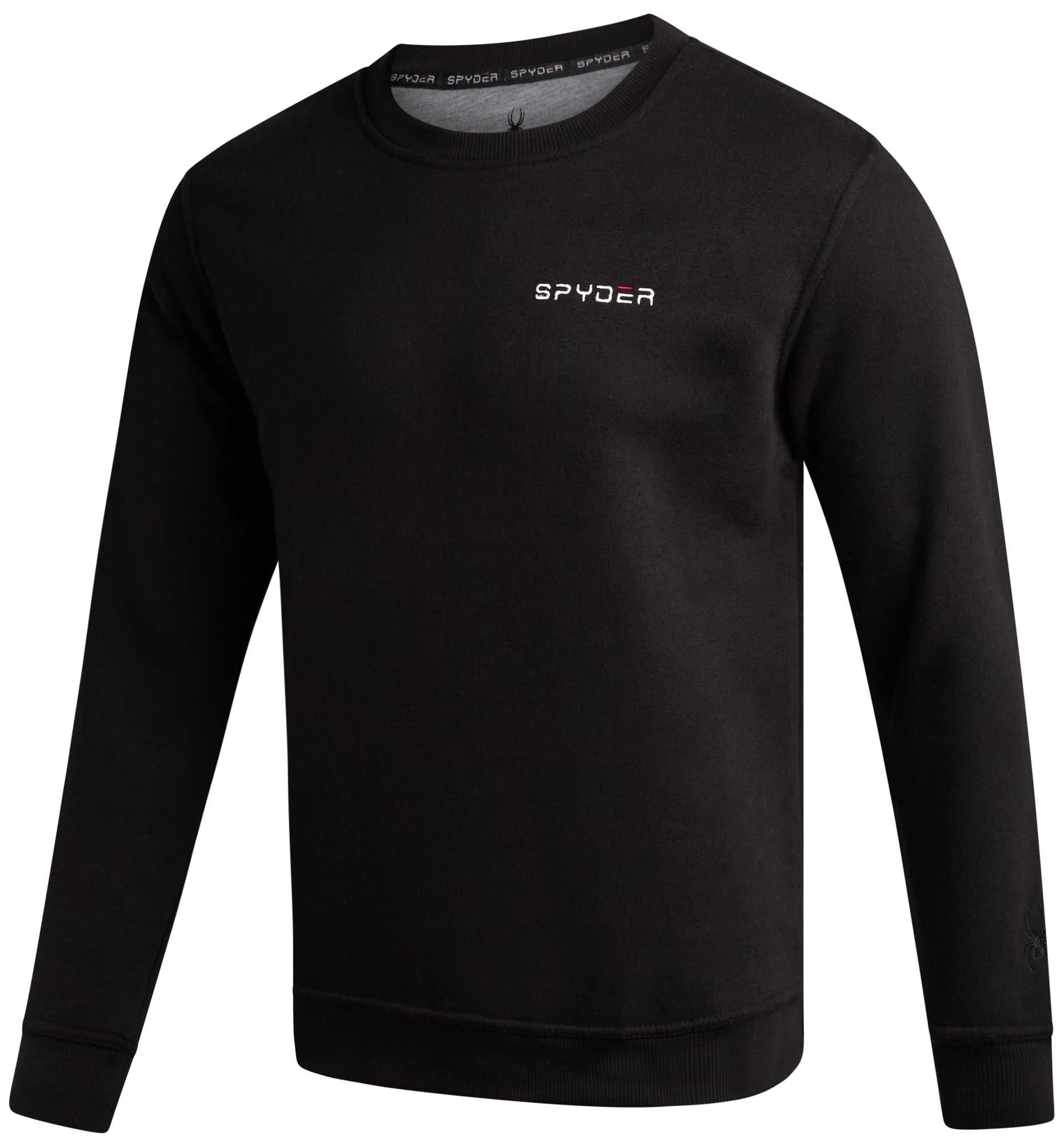 Spyder Men's Black Crewneck Sweatshirt - Soft Performance Fleece Pullover Sweatshirts For - Casual Gym Workout Sweatshirt, Xl