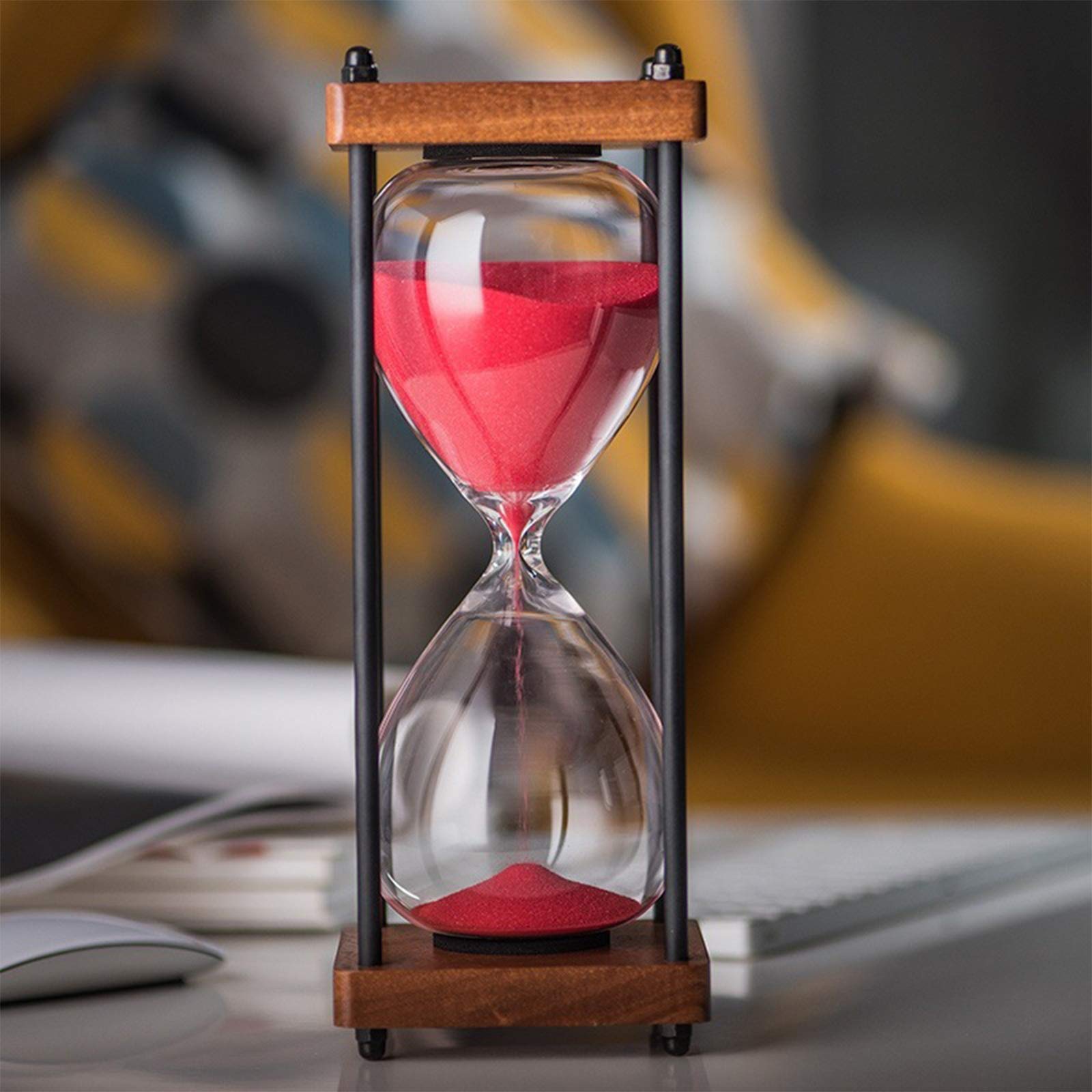 Sanduhr Timer30 Minuten Holzrahmen,Sanduhren Home Decoration,Geschenk - 8 Farben Mode Bunte Sand Timer,Einzigartiges kreatives Souvenirgeschenk