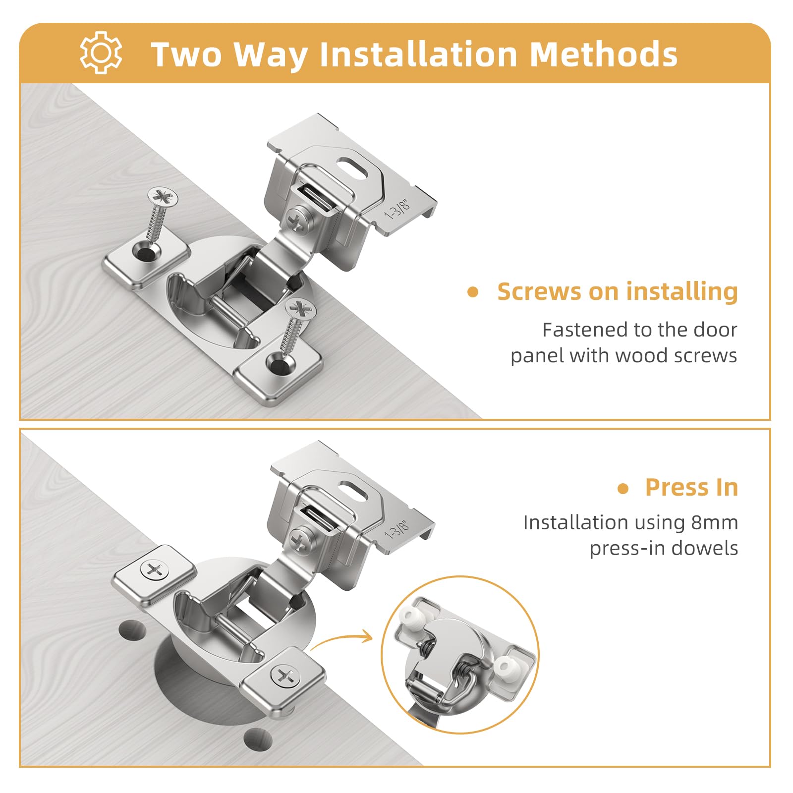 Furniware Self-Closing Hinges - 4 Pack -8